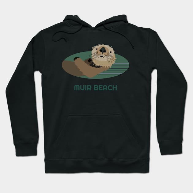 Cute Otter Muir Beach, California Coast Resident Fisherman Gift Hoodie by twizzler3b